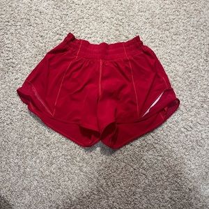 Lululemon Red Hotty Hot Shorts